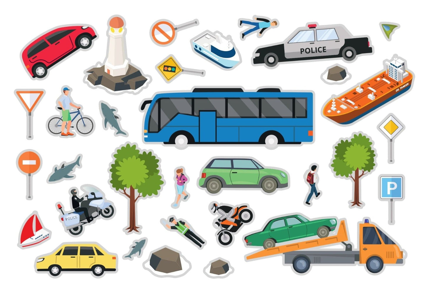 Libro di adesivi riutilizzabile – Veicoli