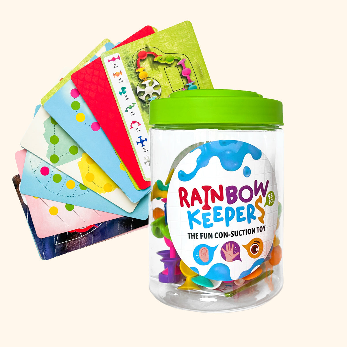 Rainbow Keepers 55 pezzi giocattolo a ventosa
